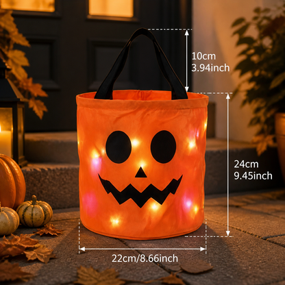 Podświetlane wiaderko na słodycze LED na Halloween – wielorazowa torba na cukierki