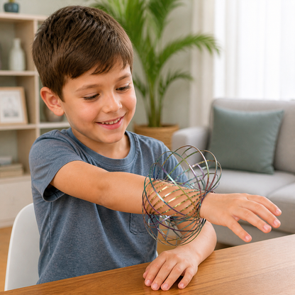 Geometryczna zabawka antystresowa Fidget na sprężynie – sensoryczna rzeźba relaksacyjna
