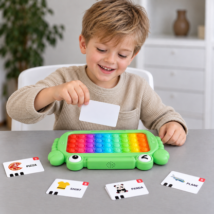 Interaktywny mówiący tablet edukacyjny z kartami, klawiaturą Pop-It oraz grami do nauki pisowni i wymowy