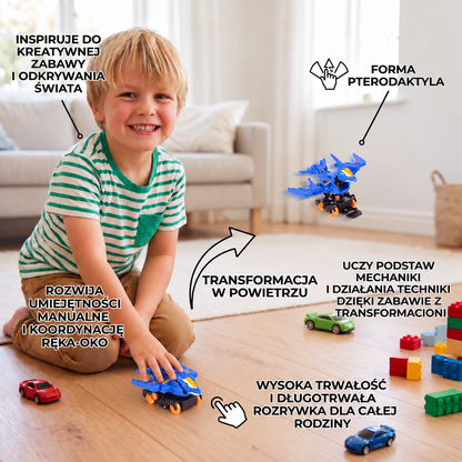 Skaczący transformujący samochód wyścigowy