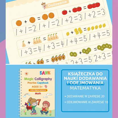 Magiczne wielorazowe zeszyty do nauki pisania – książeczki z rowkami i znikający długopis