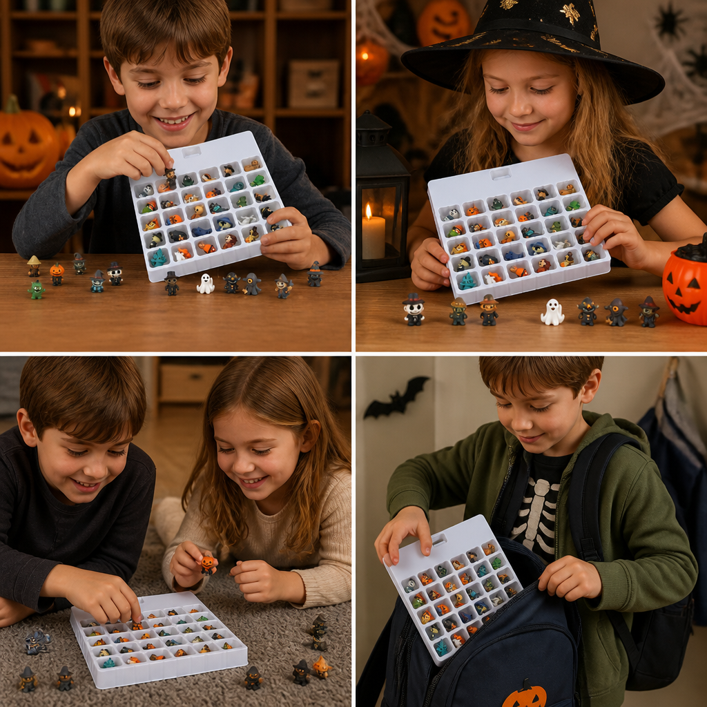 Kalendarz odliczający do Halloween z niespodziankami – mini figurkami i zawieszkami w horrorowym stylu
