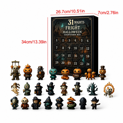 Kalendarz odliczający do Halloween z niespodziankami – mini figurkami i zawieszkami w horrorowym stylu