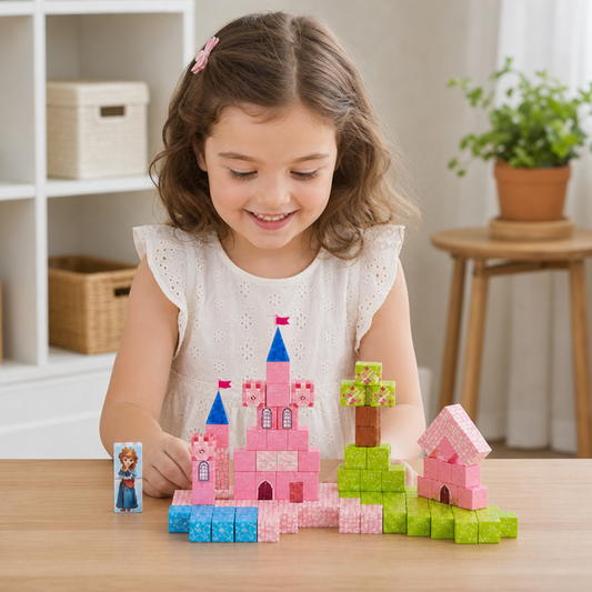 Magnetyczny zestaw klocków Montessori „Wymarzony Zamek Księżniczki”