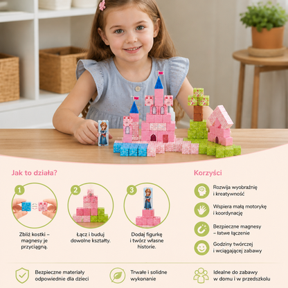 Magnetyczny zestaw klocków Montessori „Wymarzony Zamek Księżniczki”
