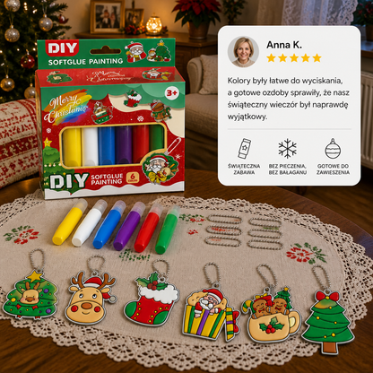 Świąteczny zestaw DIY dla dzieci do tworzenia ozdób z malowaniem klejem bez pieczenia