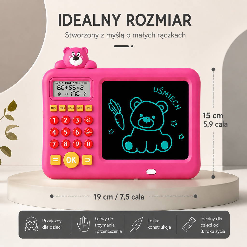 Interaktywny zestaw edukacyjny do nauki matematyki, rysowania i ścierania dla dzieci