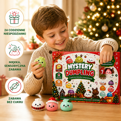 Kalendarz adwentowy z mini zabawkami Squishy w kształcie pierożków