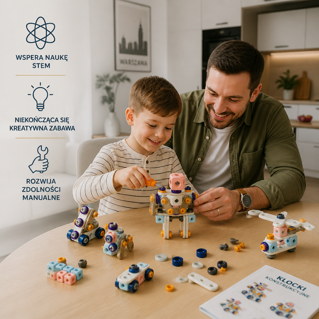 Zestaw narzędzi DIY dla dzieci z elektryczną wiertarką – zestaw konstrukcyjny STEM
