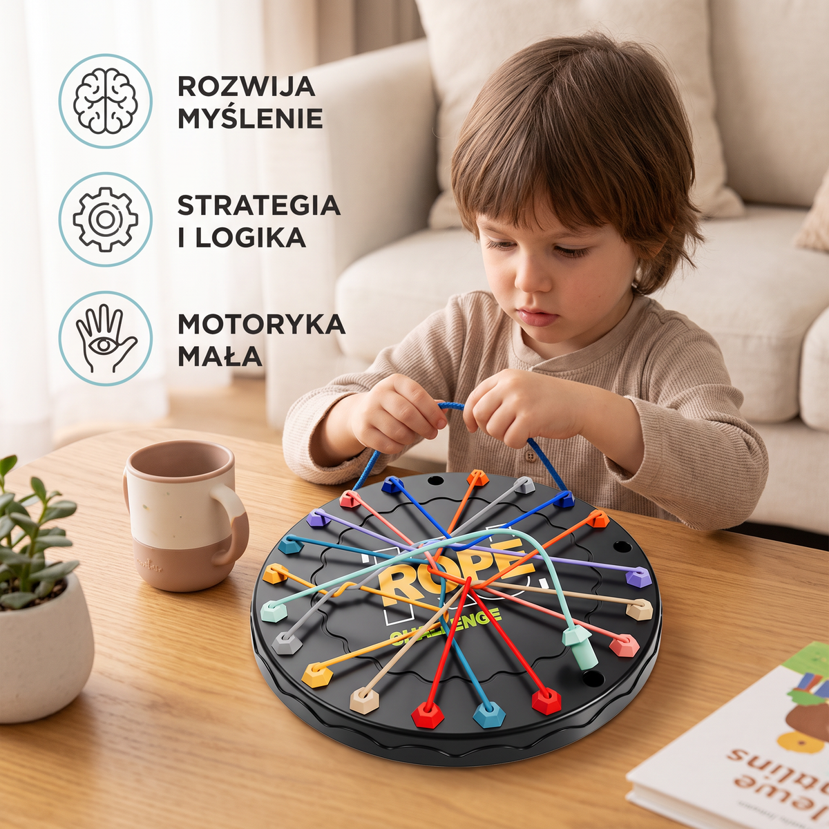 Gra logiczna z węzłami i liną – gra rozwijająca myślenie i strategię dla dzieci