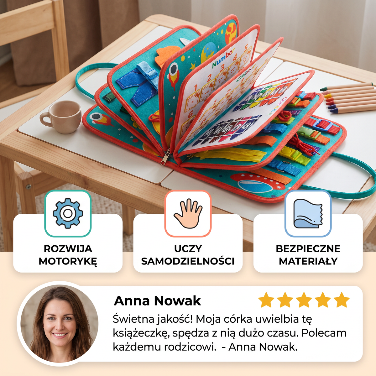 MagicBook – Sensoryczna zabawka Montessori
