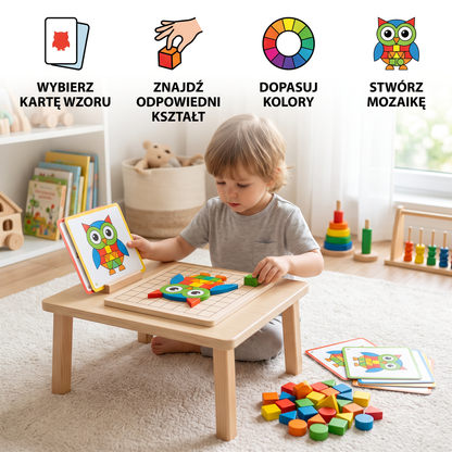 Montessori – Mozaikowa Układanka Edukacyjna do Nauki Kolorów i Kształtów