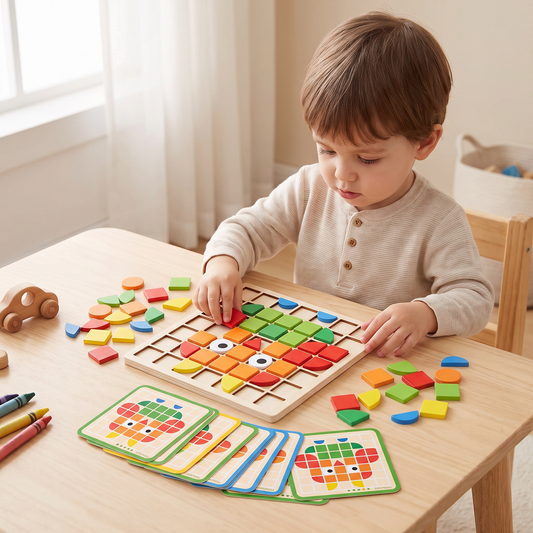 Montessori – Mozaikowa Układanka Edukacyjna do Nauki Kolorów i Kształtów