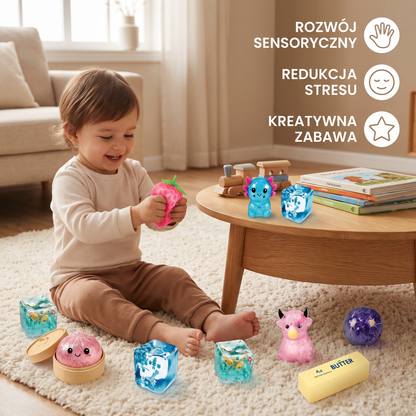 Zestaw premium miękkich zabawek sensorycznych – 8 zabawek sensorycznych