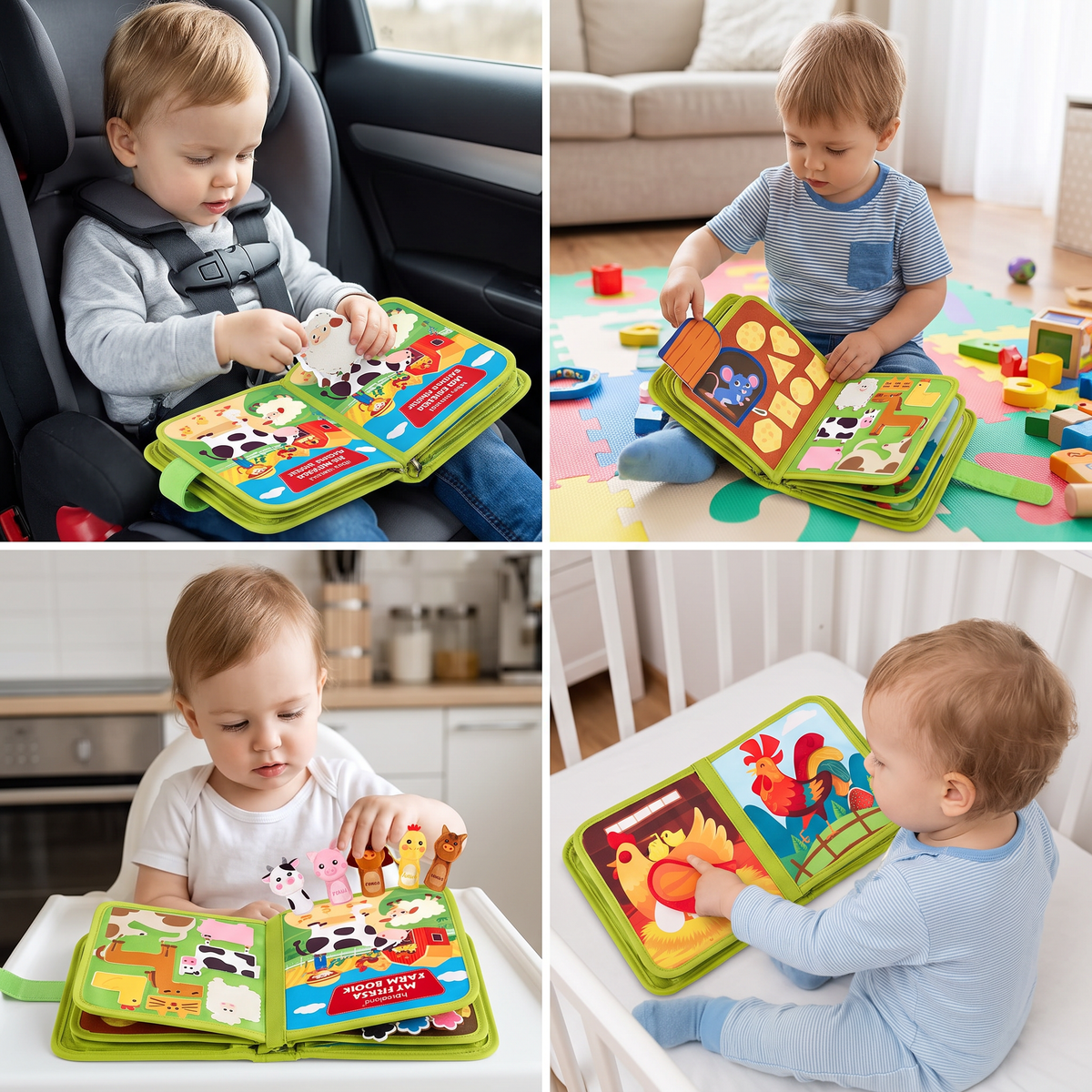 Sensoryczna książeczka Montessori z aktywnościami dla małych odkrywców