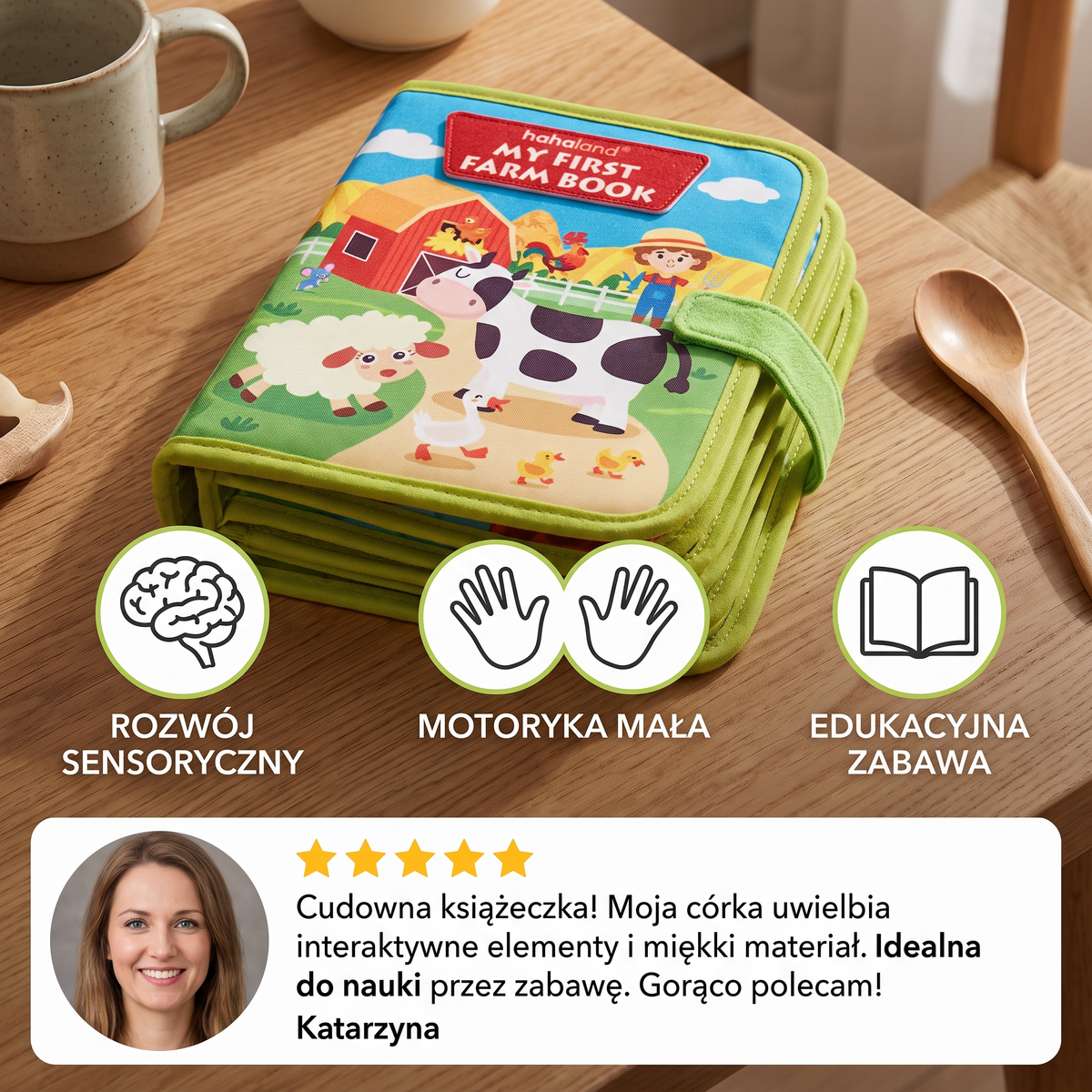 Sensoryczna książeczka Montessori z aktywnościami dla małych odkrywców