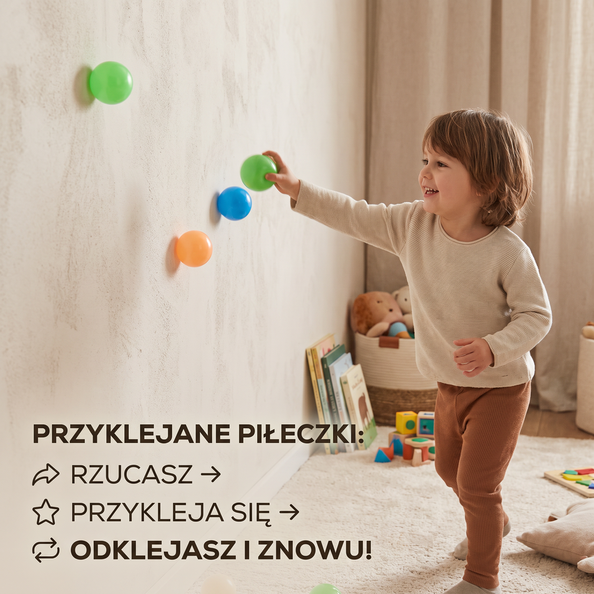Przyklejane piłeczki do zabawy – niekończąca się frajda!