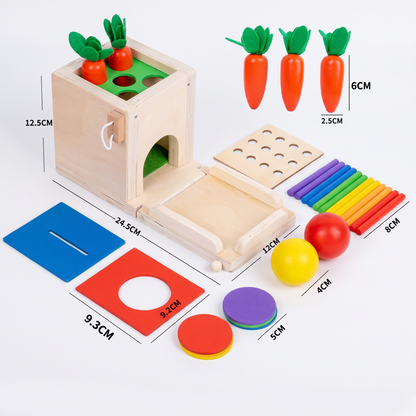 Drewniany zestaw zabawek Montessori 5 w 1 do nauki