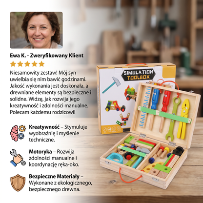 TinyCrafter – Montessoriański drewniany zestaw narzędzi