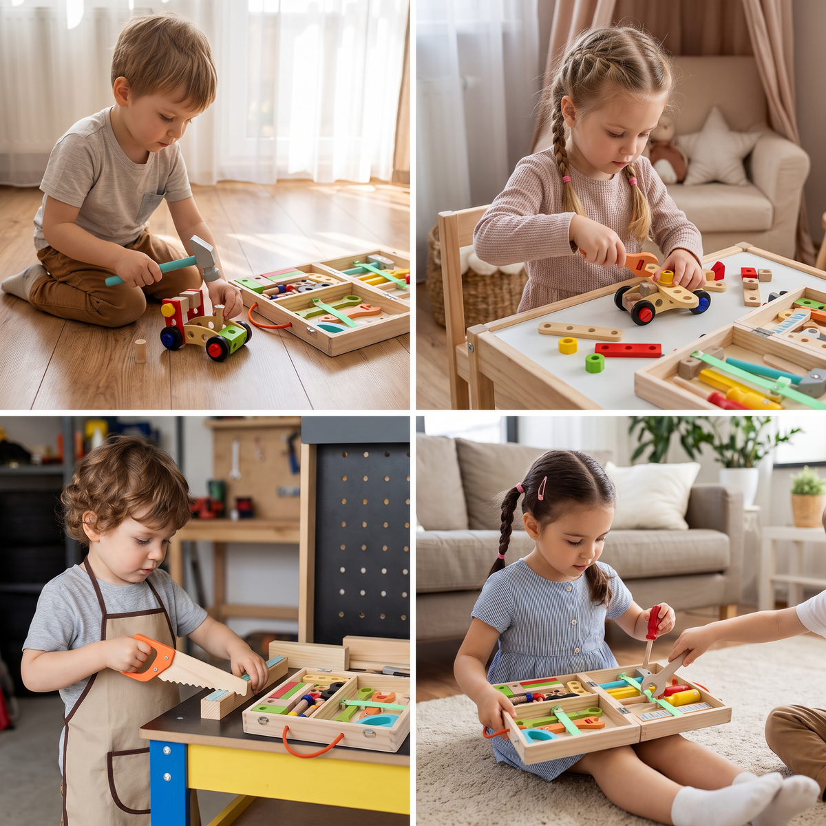 TinyCrafter – Montessoriański drewniany zestaw narzędzi