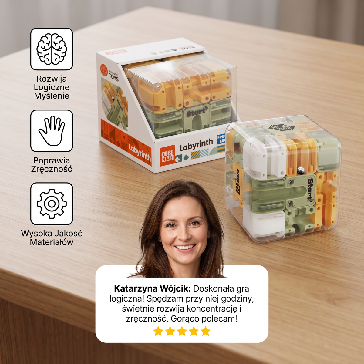 Kostka Labirynt 3D – Zręcznościowa Układanka Logiczna