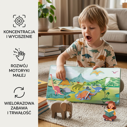 Montessori – wielorazowa książeczka z naklejkami dla dzieci do nauki i aktywnej zabawy