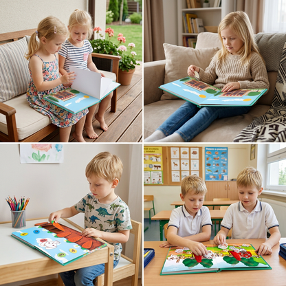 Montessori – wielorazowa książeczka z naklejkami dla dzieci do nauki i aktywnej zabawy