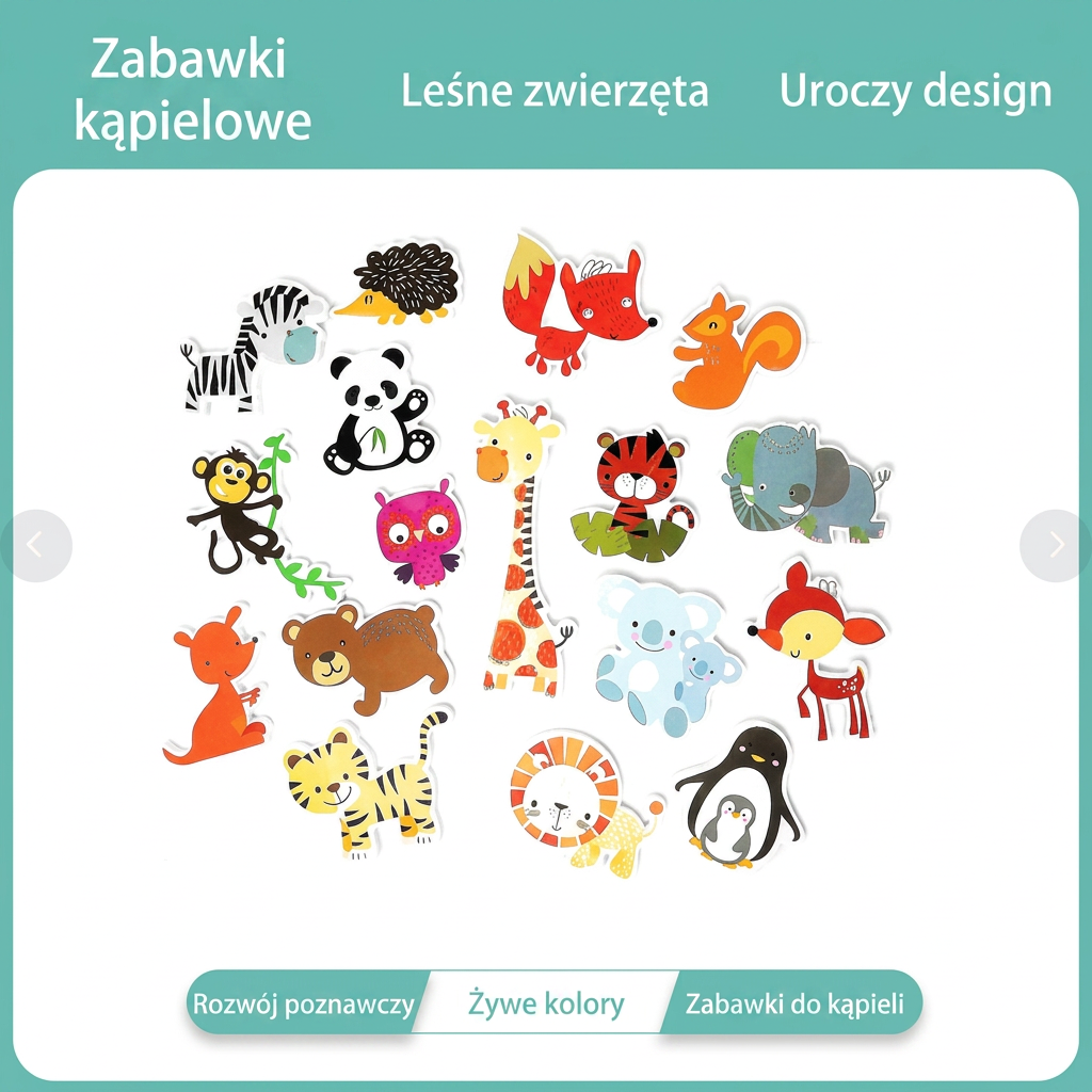 Przyklejające Się Zwierzątka do Kąpieli – Zabawka dla Dzieci