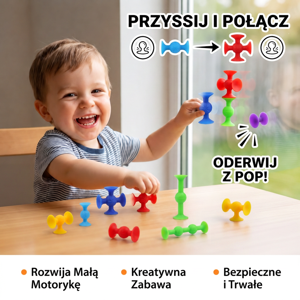 Silikonowa Zabawka Montessori z Przyssawkami