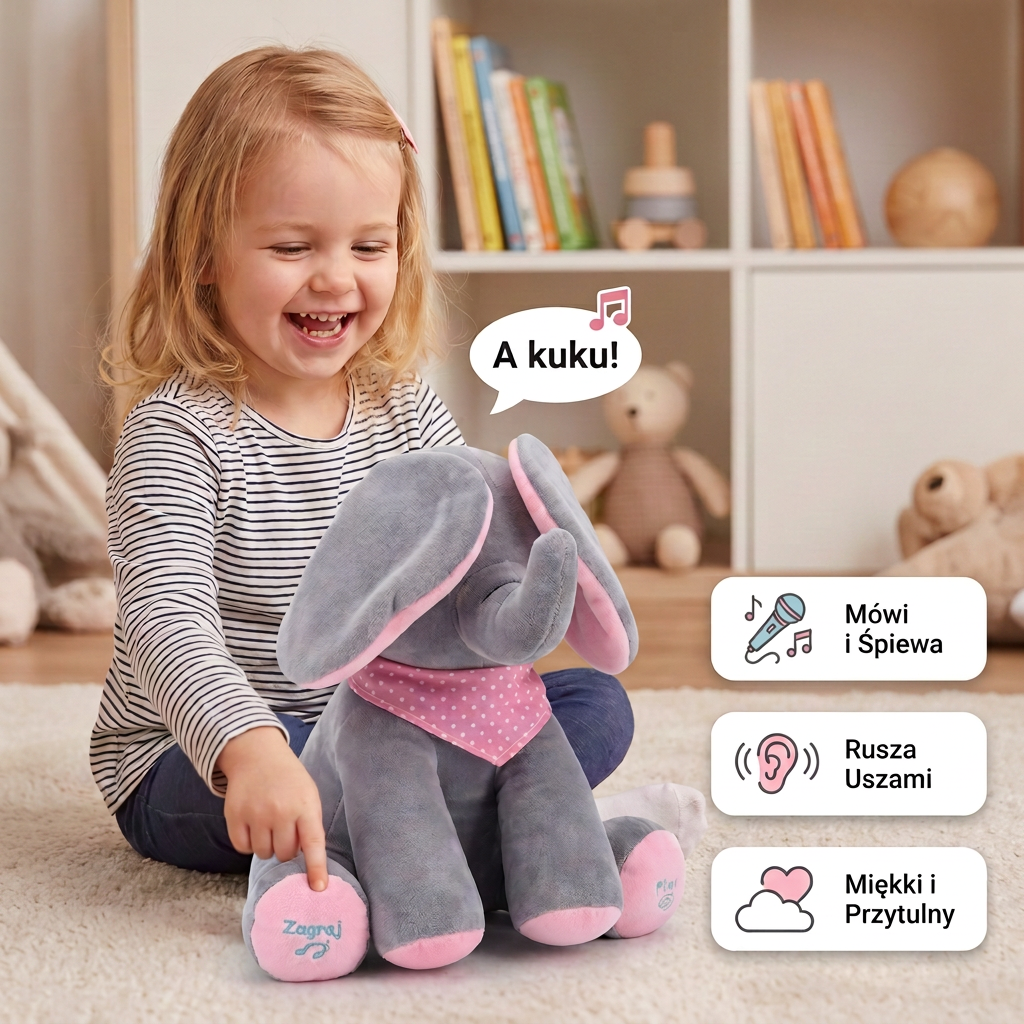 Peek-A-Boo-Elephant – Interaktywny Pluszowy Słoń