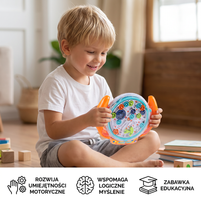 Trójwymiarowy labirynt kulkowy w kole – edukacyjna gra zręcznościowa dla dzieci
