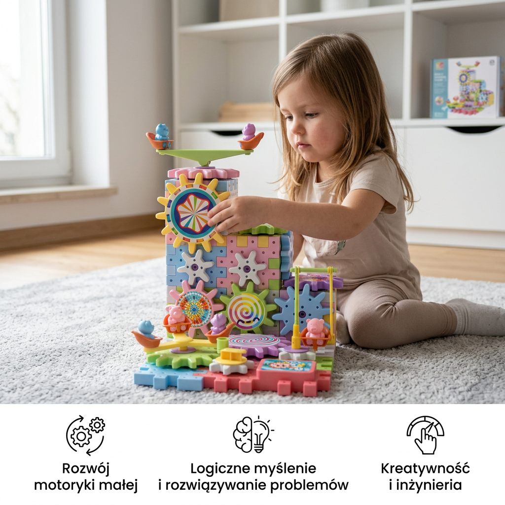 Obrotowe klocki konstrukcyjne Montessori