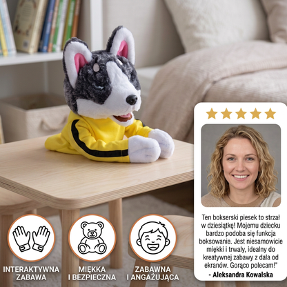 Zabawny boksujący husky – zabawka dla dzieci