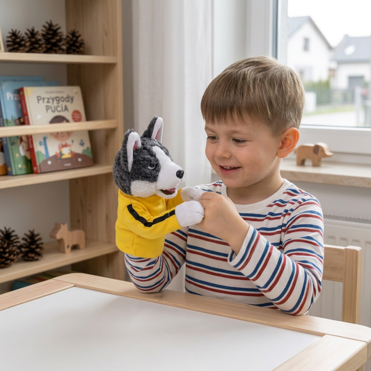 Zabawny boksujący husky – zabawka dla dzieci