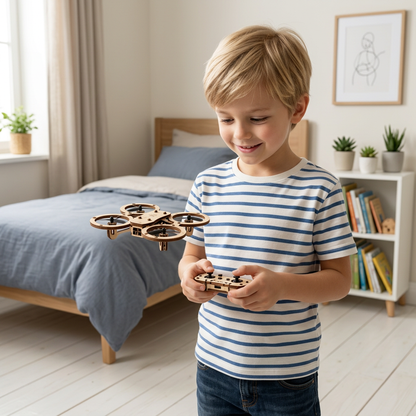 Drewniany quadrocopter RC do samodzielnego montażu – zestaw DIY do podniebnych przygód