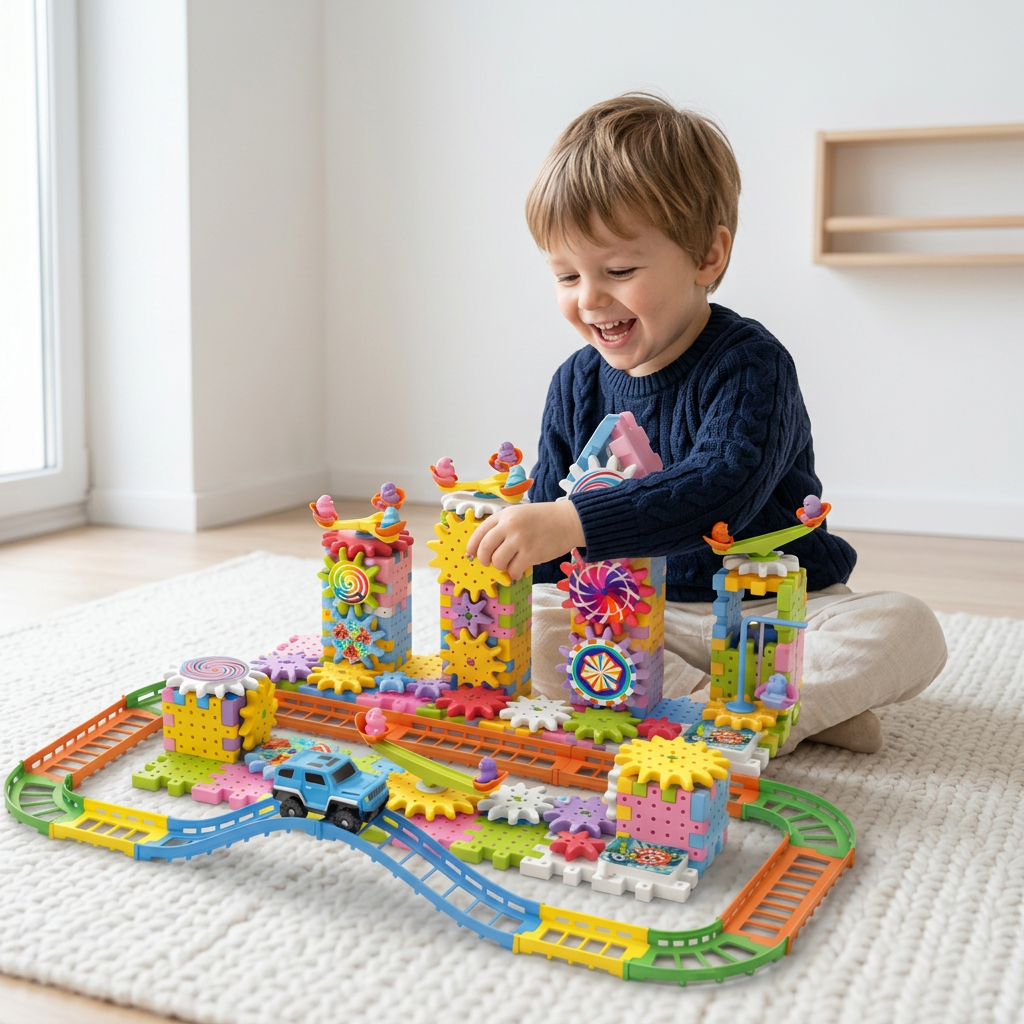 Obrotowe klocki konstrukcyjne Montessori