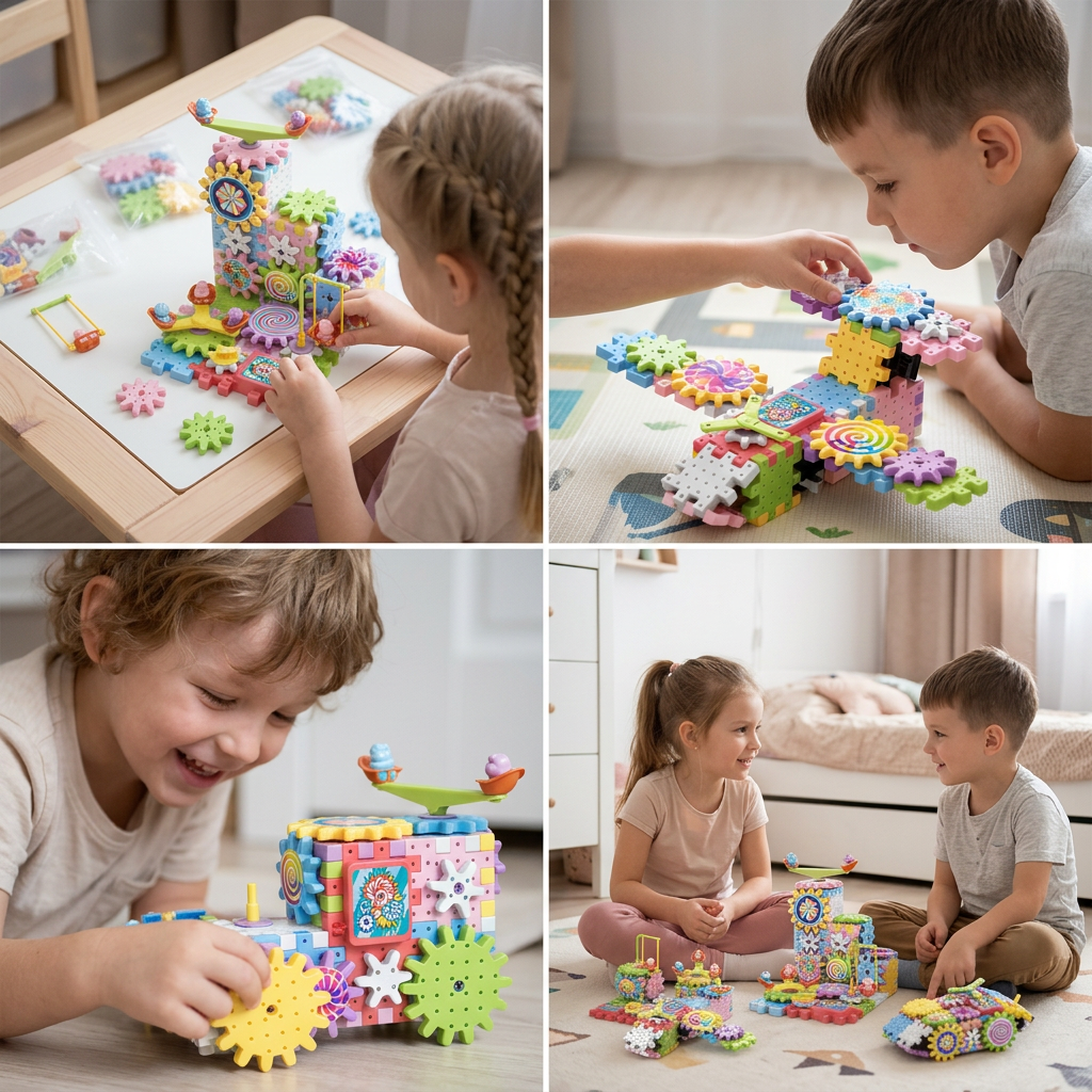 Obrotowe klocki konstrukcyjne Montessori
