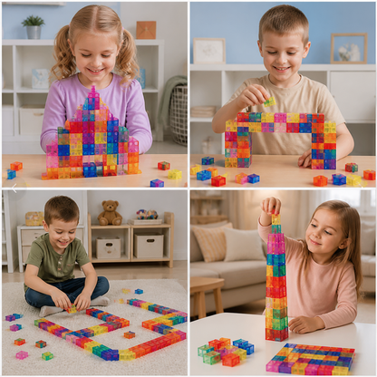 Montessori Zestaw Drewnianych Klocków Konstrukcyjnych dla Dzieci