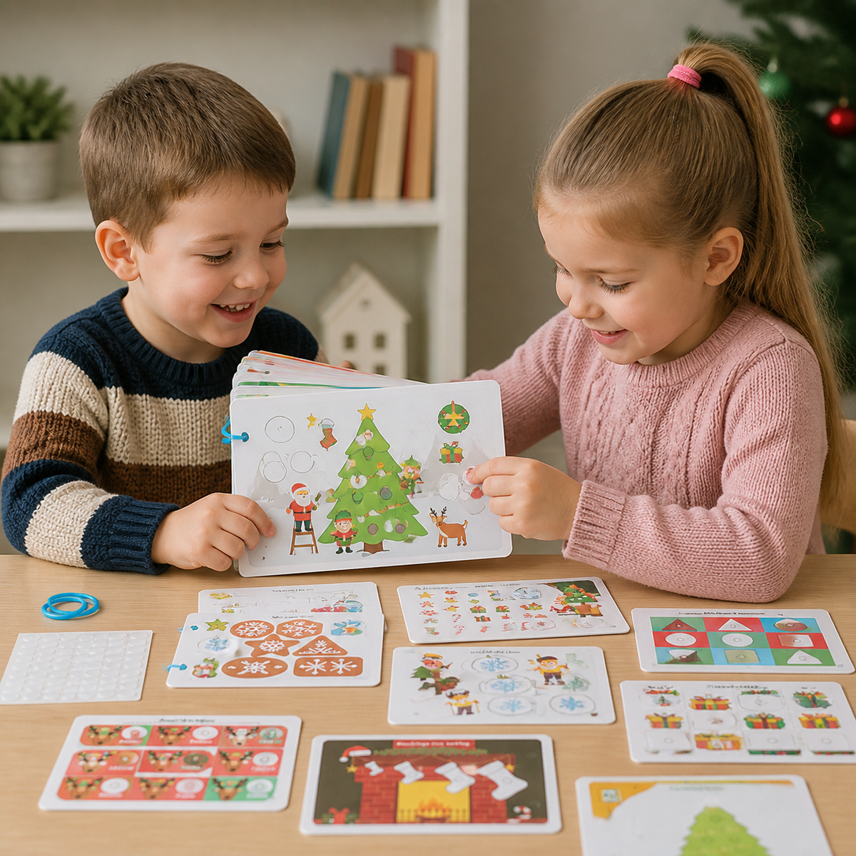 Świąteczna Książeczka Montessori z Aktywnościami dla Dzieci
