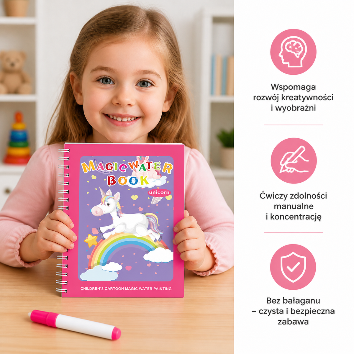 Magiczna Książeczka do Malowania Wodą z Pisakiem