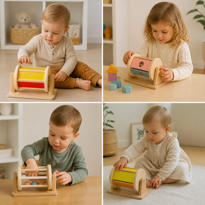 Montessori Drewniana Karuzela z Piłeczkami dla Maluchów