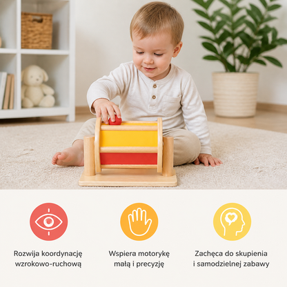 Montessori Drewniana Karuzela z Piłeczkami dla Maluchów