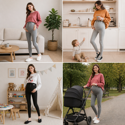 Wygodne Legginsy Ciążowe w Stylu Dresowym