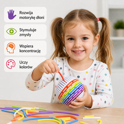 Montessori – sensoryczna piłka do nauki kolorów i rozwijania małej motoryki