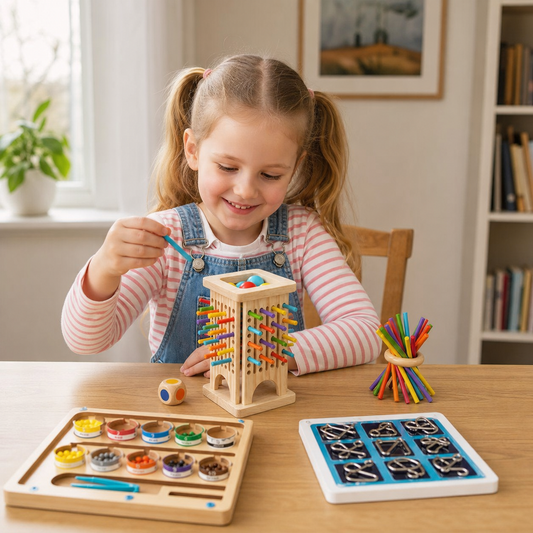 3-elementowy zestaw Montessori do nauki, układania puzzli i aktywnej zabawy dla dzieci