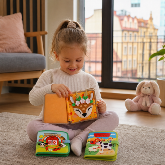 3-elementowy zestaw książeczek Montessori do nauki i opowiadania historii dla dzieci