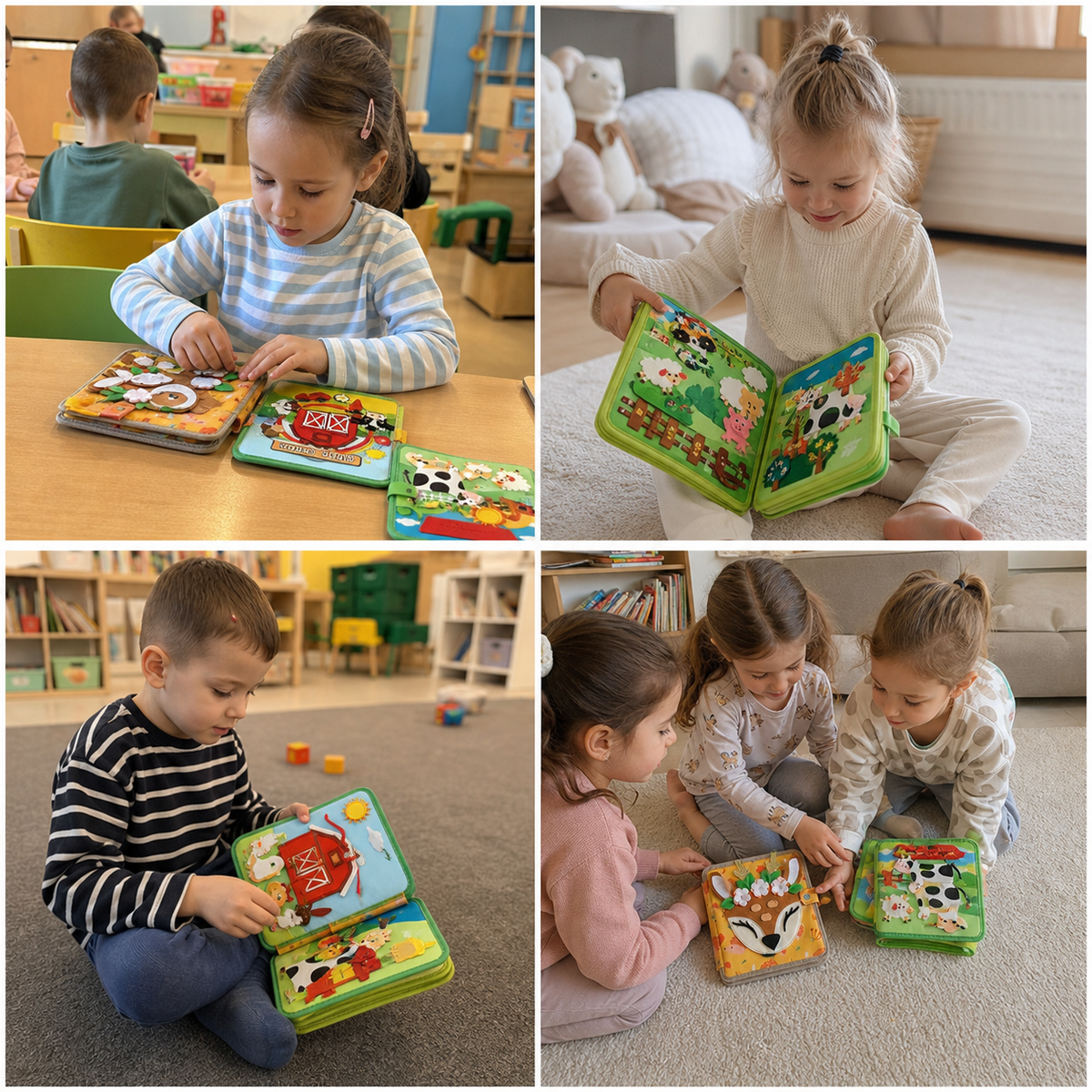 3-elementowy zestaw książeczek Montessori do nauki i opowiadania historii dla dzieci