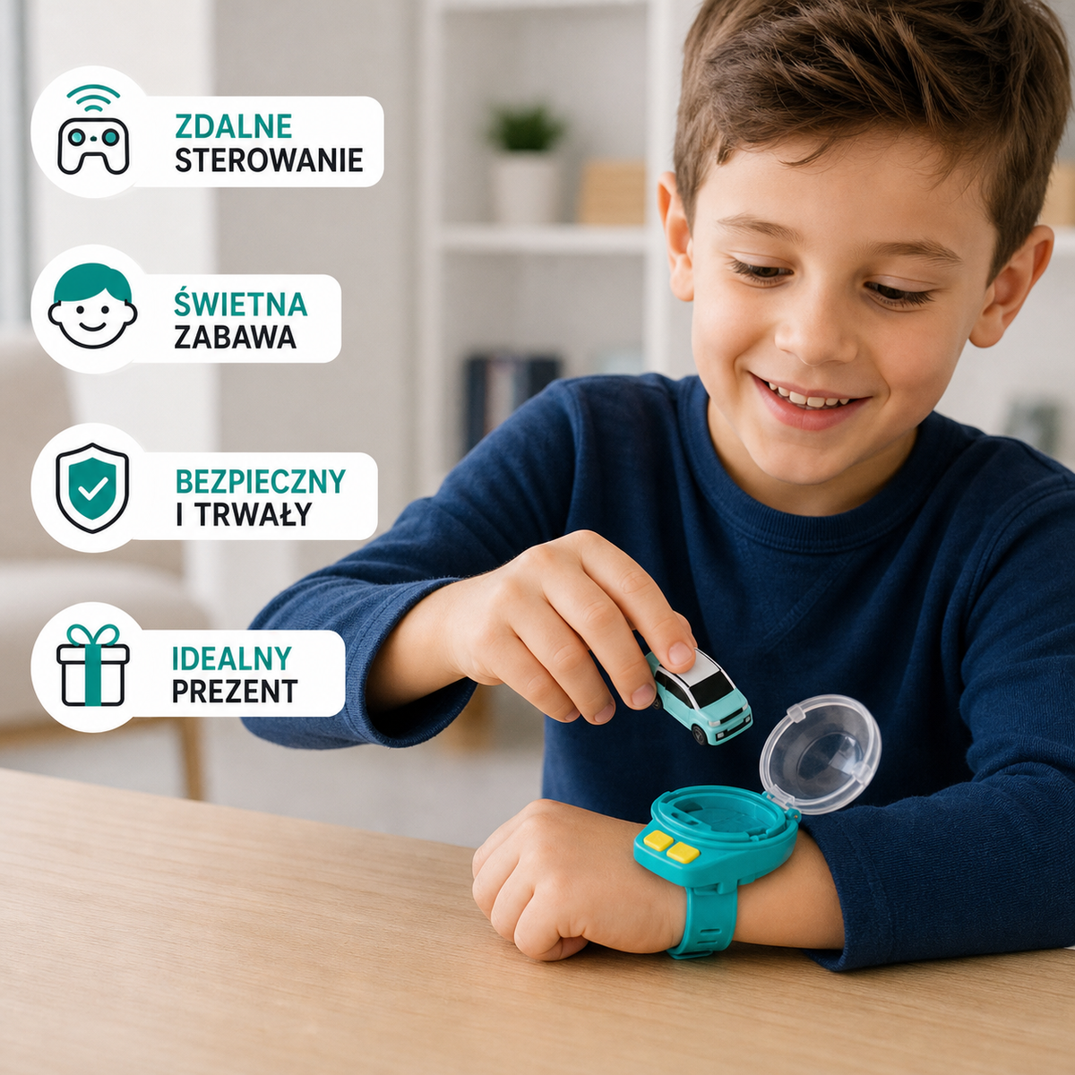 Mini samochodzik na pilota w formie bransoletki
