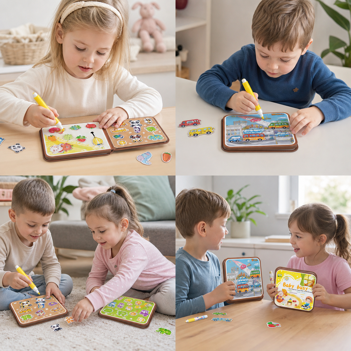 Magiczna książeczka Montessori 2 w 1 do malowania wodą i zabawy