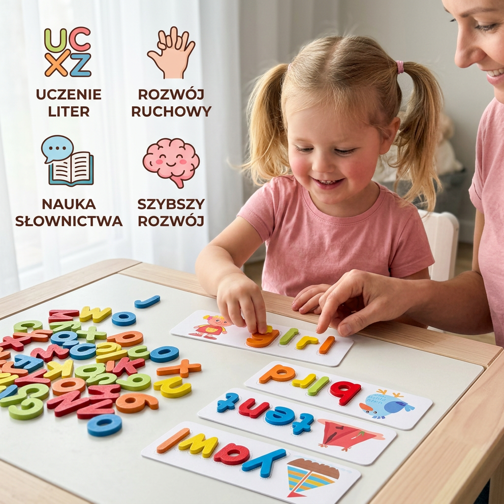 SpellMaster – Drewniana gra Montessori do nauki liter